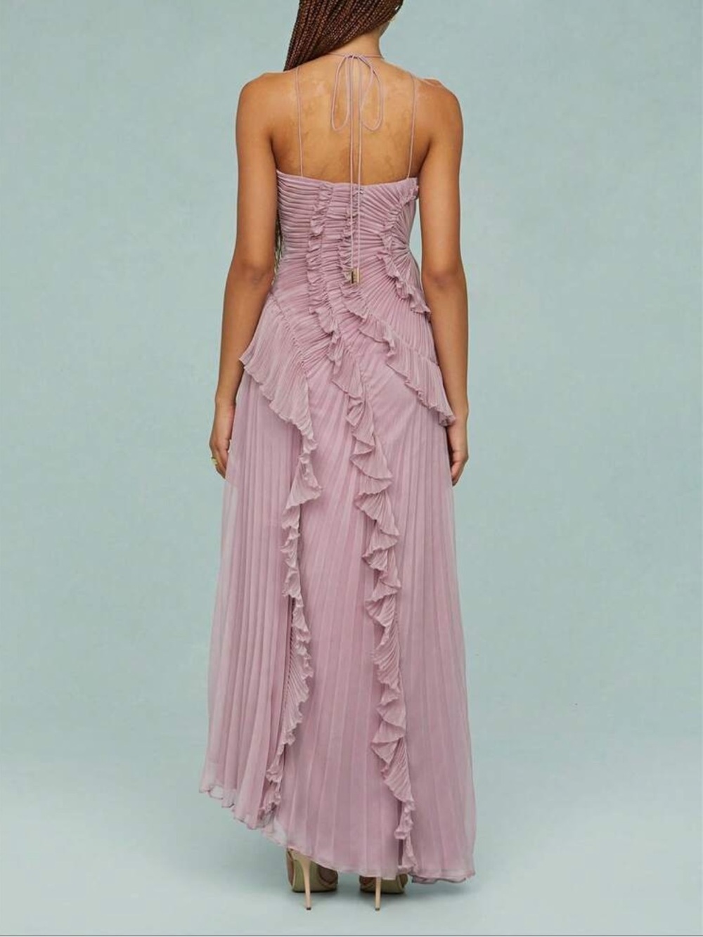 Halter neck ruffle maxi dress - Picture 6 of 7